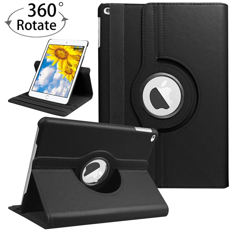 Case for IPad 2017 2018 9.7 IPad Air1 Air2 iPad 10.2 7th 8th 9th Gen Pu Leather Case Rotating Stand Smart Cover Auto Sleep Wake