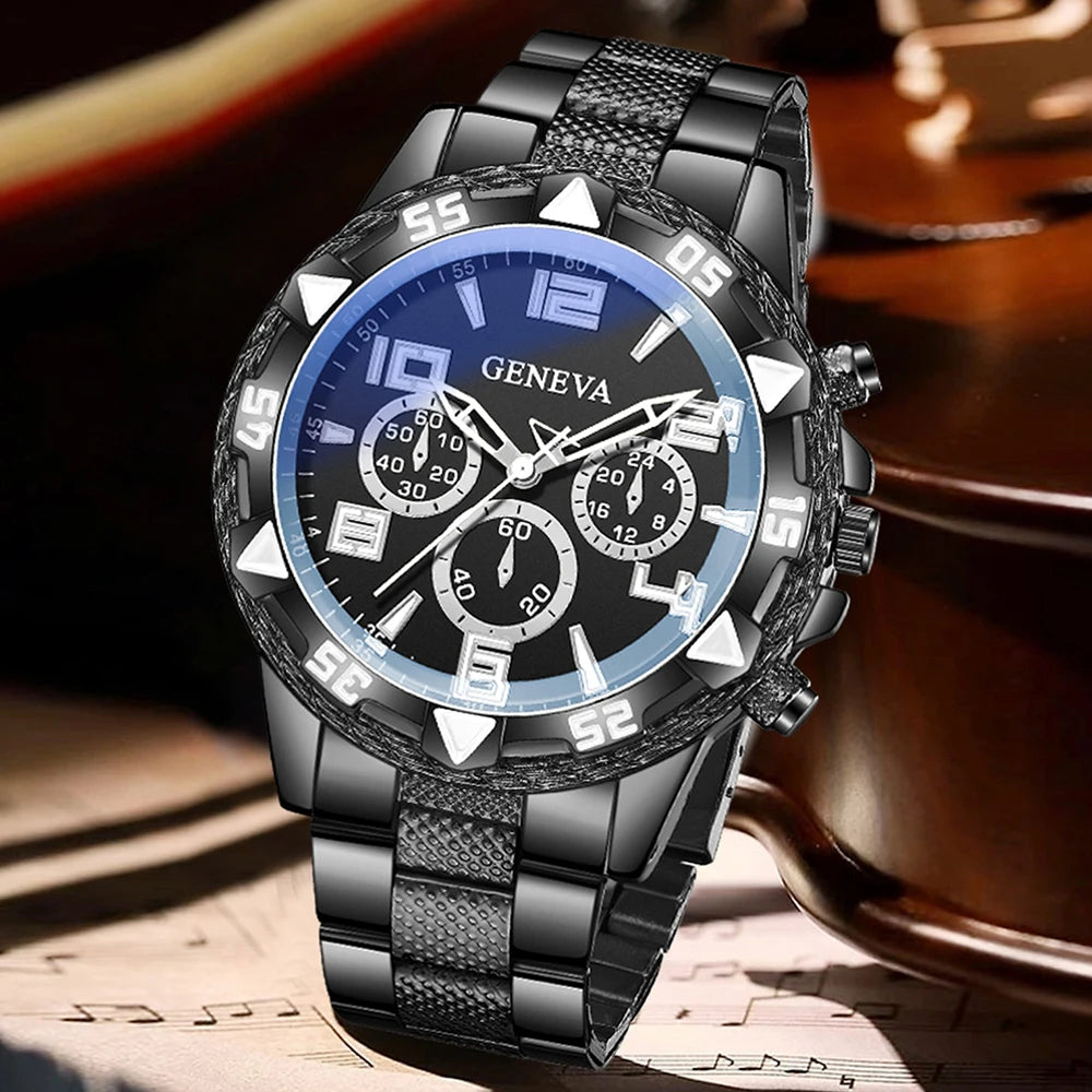 1PCS Luxury Men's Watch Business Trend Fashion Quartz Watch Suitable for Daily Clothing Matching Perfect Gift for Friends or Dad