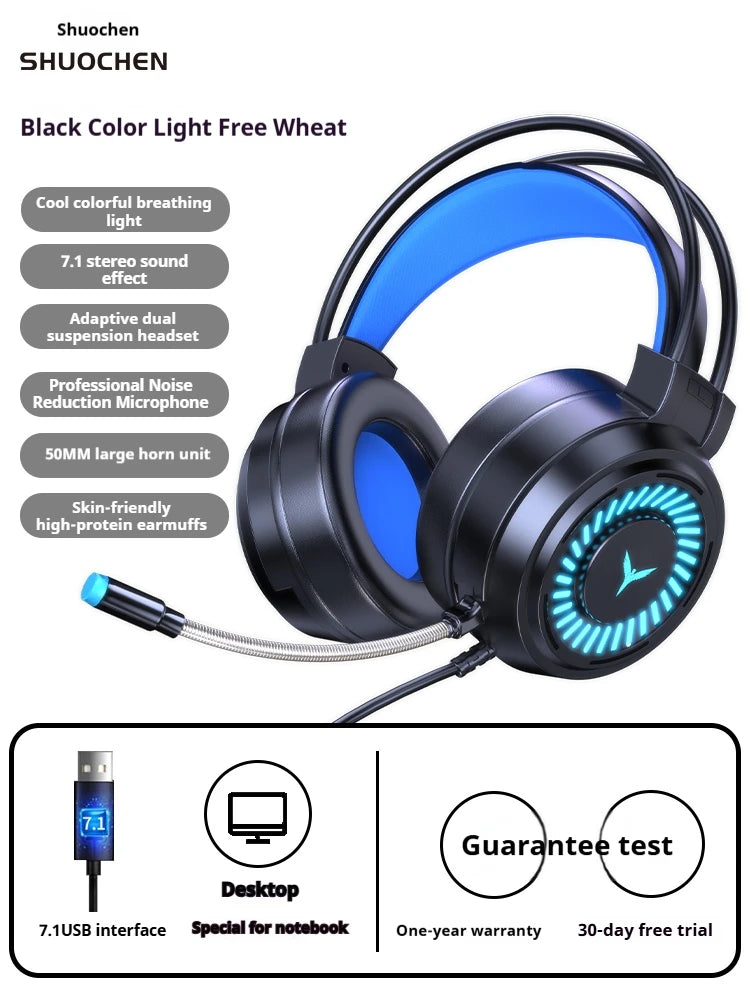 Hot Selling G58 Gaming Headphones Stereo Surround 7.1 Wired Headphones Microphones Esports Gaming Gear Over-ear headphones