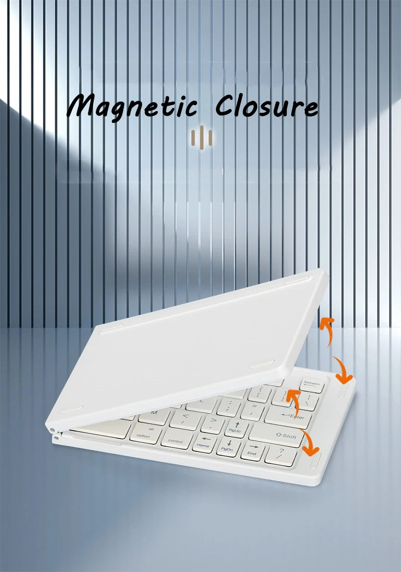 Multi-Function Foldable Keyboard USB Rechargeable Bluetooth Wireless 5.0 Keyboard for Smartphone and Tablet Portable Foldable