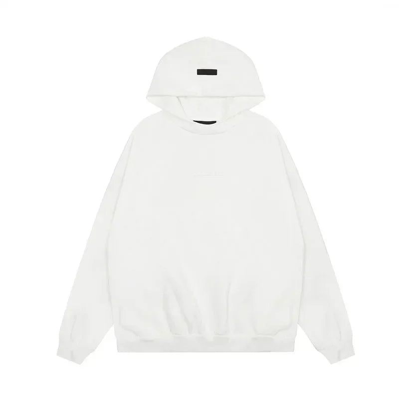 24ss Classic Brand Double Line Men's Hoodies Luxury Design Chest Silicone Small Letter Hoodie High Street Couple Large Coat Set