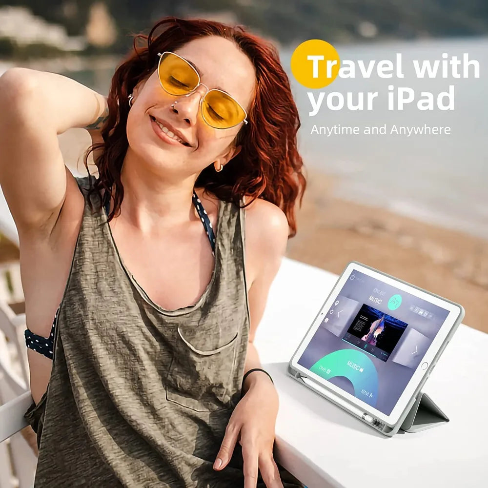 Funda Case for IPad 10th Gen IPad Pro11 Air11 2024 IPad Air5 10.2 10.5 Air1 2 5th 6th 9.7 Magnet Tablet Case with Pencil Holder