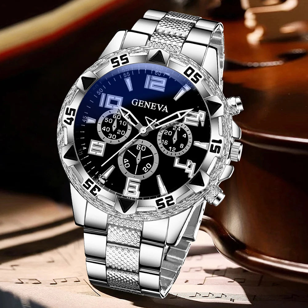 1PCS Luxury Men's Watch Business Trend Fashion Quartz Watch Suitable for Daily Clothing Matching Perfect Gift for Friends or Dad