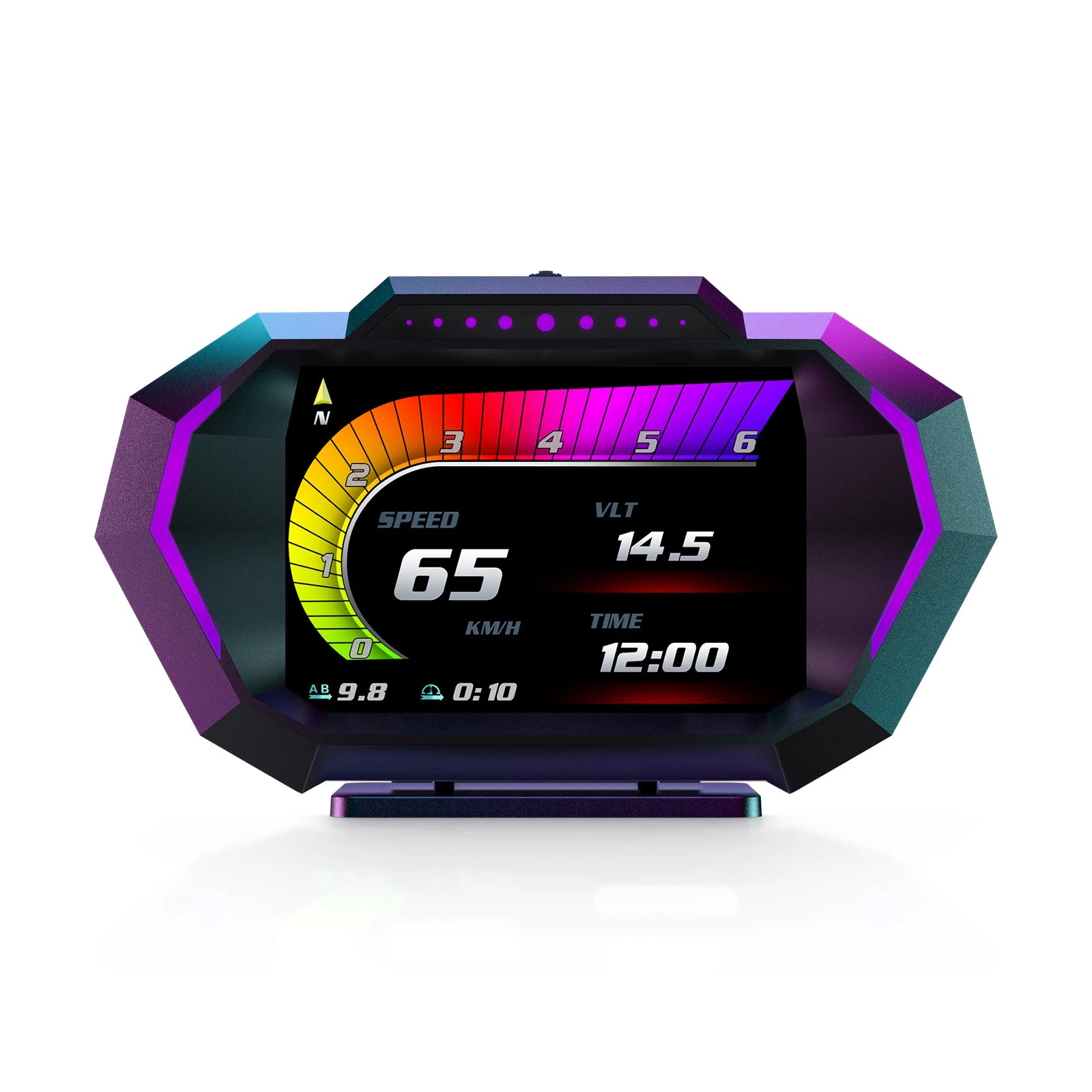 AD Digital Car LCD HUD GPS OBD2 Head Up Display Slope Meter Speed Alarm KM/H MPH Speedometer Tachometer Water Temp Boost Gauge