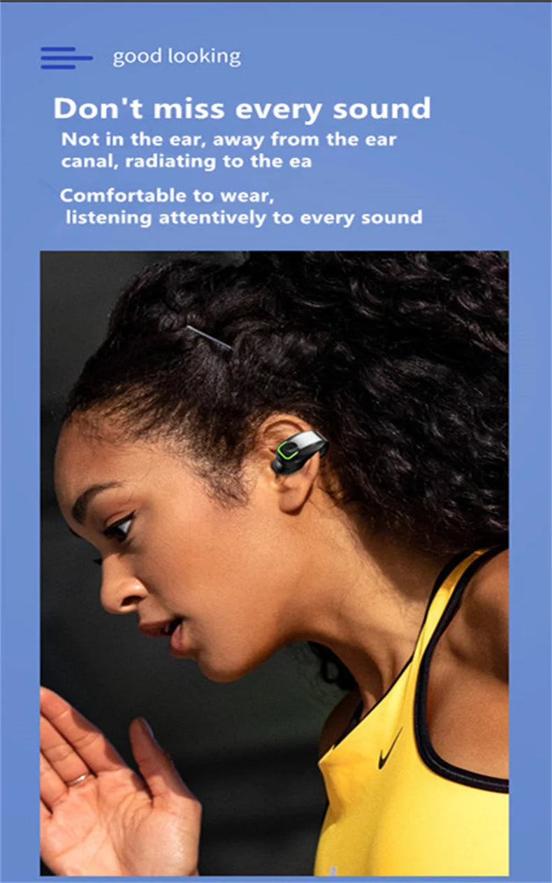 Earphone Clip Wireless Bluetooth Headphone Bone Conduction Headset High Quality TWS Auriculares Sport Noise Canceling With Mic