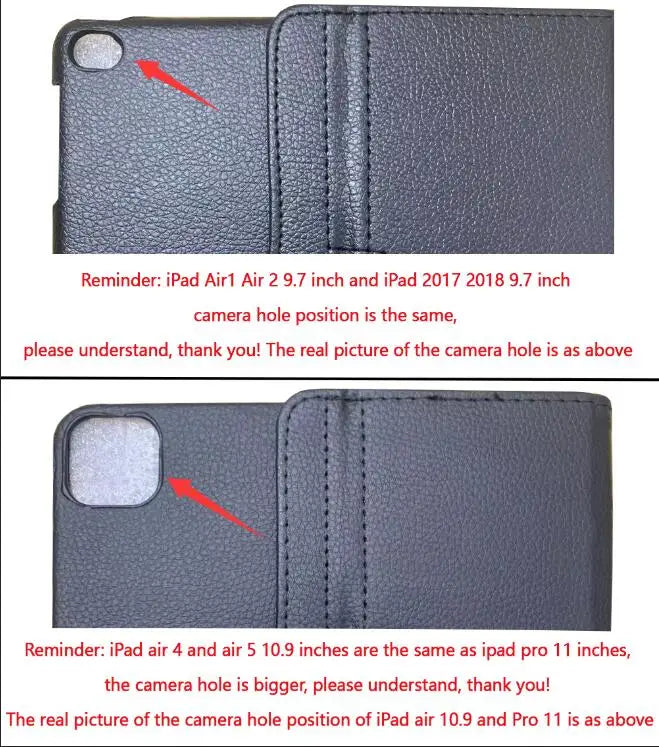 Case for IPad 2017 2018 9.7 IPad Air1 Air2 iPad 10.2 7th 8th 9th Gen Pu Leather Case Rotating Stand Smart Cover Auto Sleep Wake