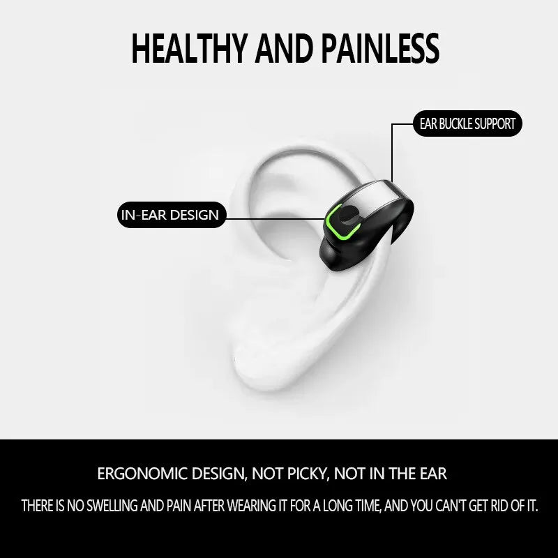 Earphone Clip Wireless Bluetooth Headphone Bone Conduction Headset High Quality TWS Auriculares Sport Noise Canceling With Mic