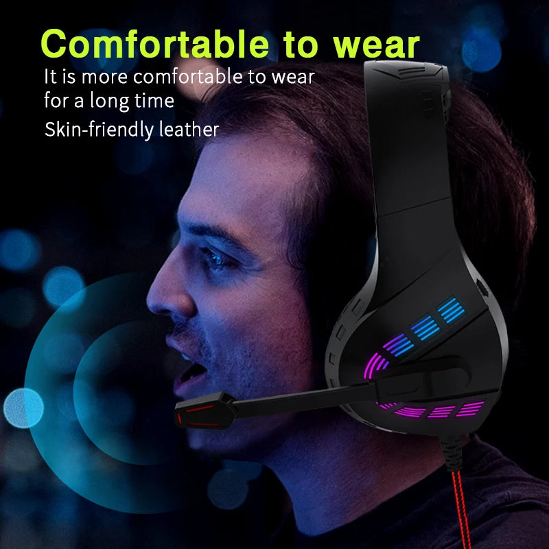 Headphones 3.5mm Wired Gaming Headset Earphones Music For PS4 Play Station 4 Game PC Chat computer With Microphone