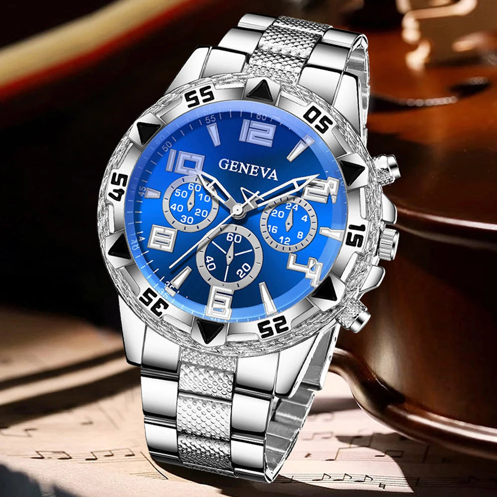 1PCS Luxury Men's Watch Business Trend Fashion Quartz Watch Suitable for Daily Clothing Matching Perfect Gift for Friends or Dad