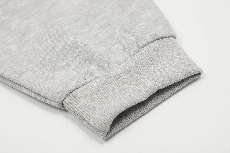 24ss Classic Brand Double Line Men's Hoodies Luxury Design Chest Silicone Small Letter Hoodie High Street Couple Large Coat Set