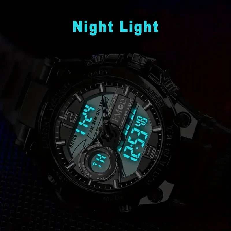 Digital  Men Steel Military Wristwatch LED Quartz ClockSport Watch Male Big Watches Men Relogios Masculino