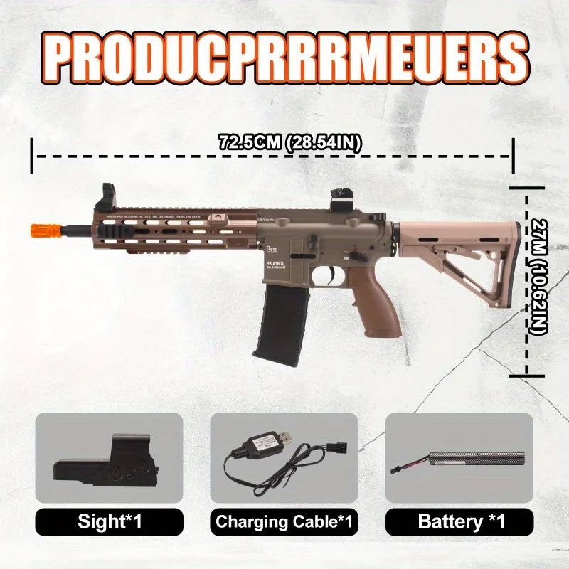 M416 Electric Gel Toy Splat-Blaster with Manual & Fully Automatic Dual Modes and 15-20m Shooting Range