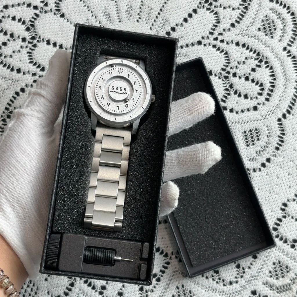 sabr Arabic Numerals Alloy Quartz Watches Men's Magnetic Bead Watches Top Luxury Mirrorless Quartz Watches