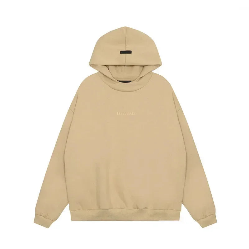 24ss Classic Brand Double Line Men's Hoodies Luxury Design Chest Silicone Small Letter Hoodie High Street Couple Large Coat Set