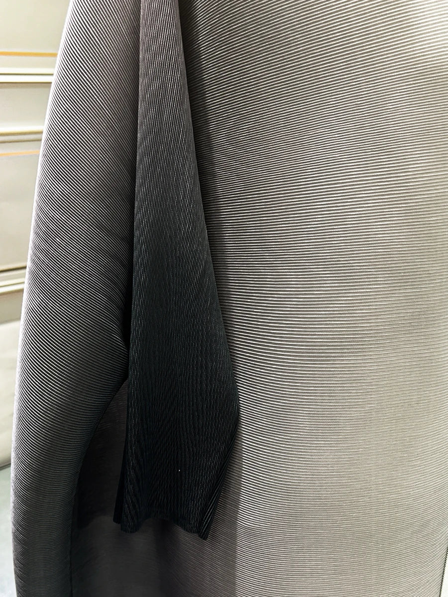 Dubai Prom Pleated Thin Long Coat For Women Elegant Casual Luxury Evening Party Pleated Chiffon Robe Plus Size Female Fashion