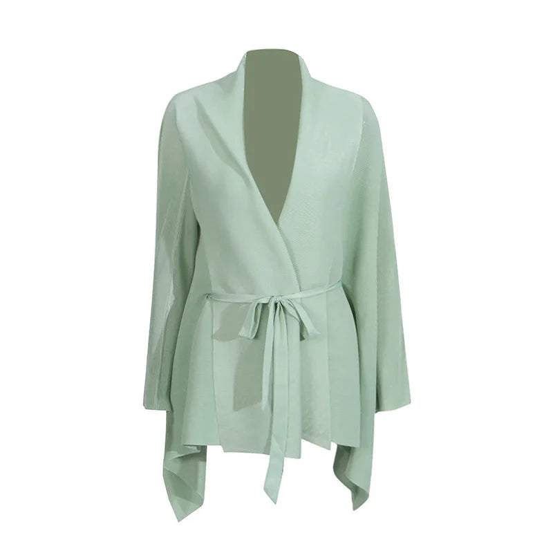 Fashion casual style 2 piece set outfits for women matching sets 2025 new cape shawl style lace up top+pleated skirt maxi dress