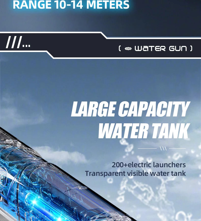 2025 New Automatic Water Absorbing Electric Water Gun Outdoor Beach Swimming Pool Entertainment Adults And Boy Kid Water Gun Toy