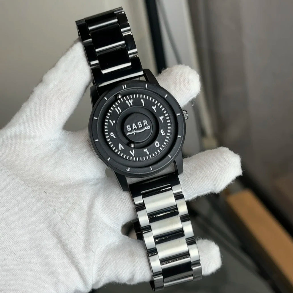 sabr Arabic Numerals Alloy Quartz Watches Men's Magnetic Bead Watches Top Luxury Mirrorless Quartz Watches