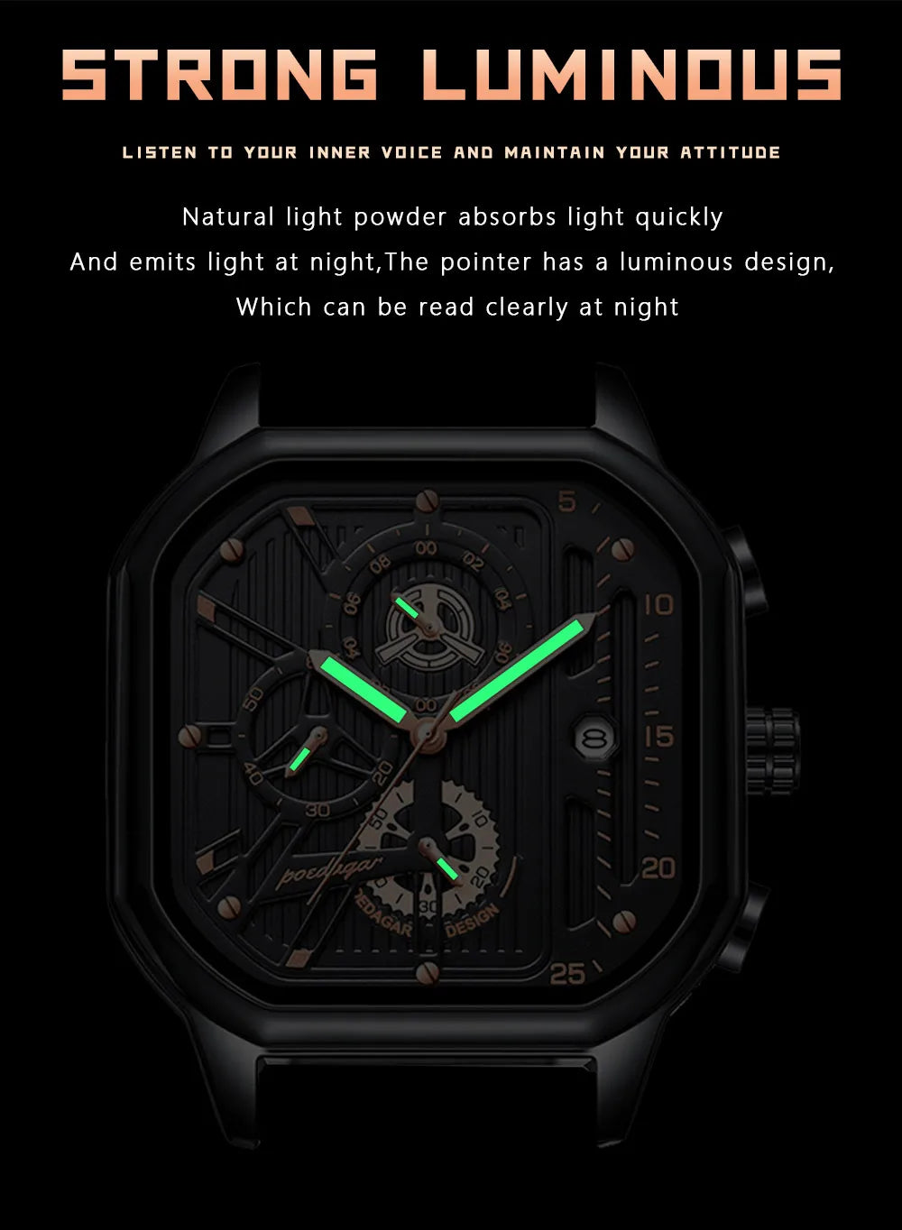 POEDAGAR Luxury Casual Male Watch Fashion Chronograph Stainless Steel Waterproof Luminous Date Military Men's Wristwatches Gifts