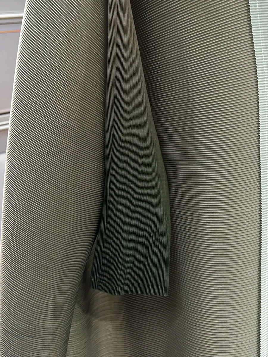 Dubai Prom Pleated Thin Long Coat For Women Elegant Casual Luxury Evening Party Pleated Chiffon Robe Plus Size Female Fashion