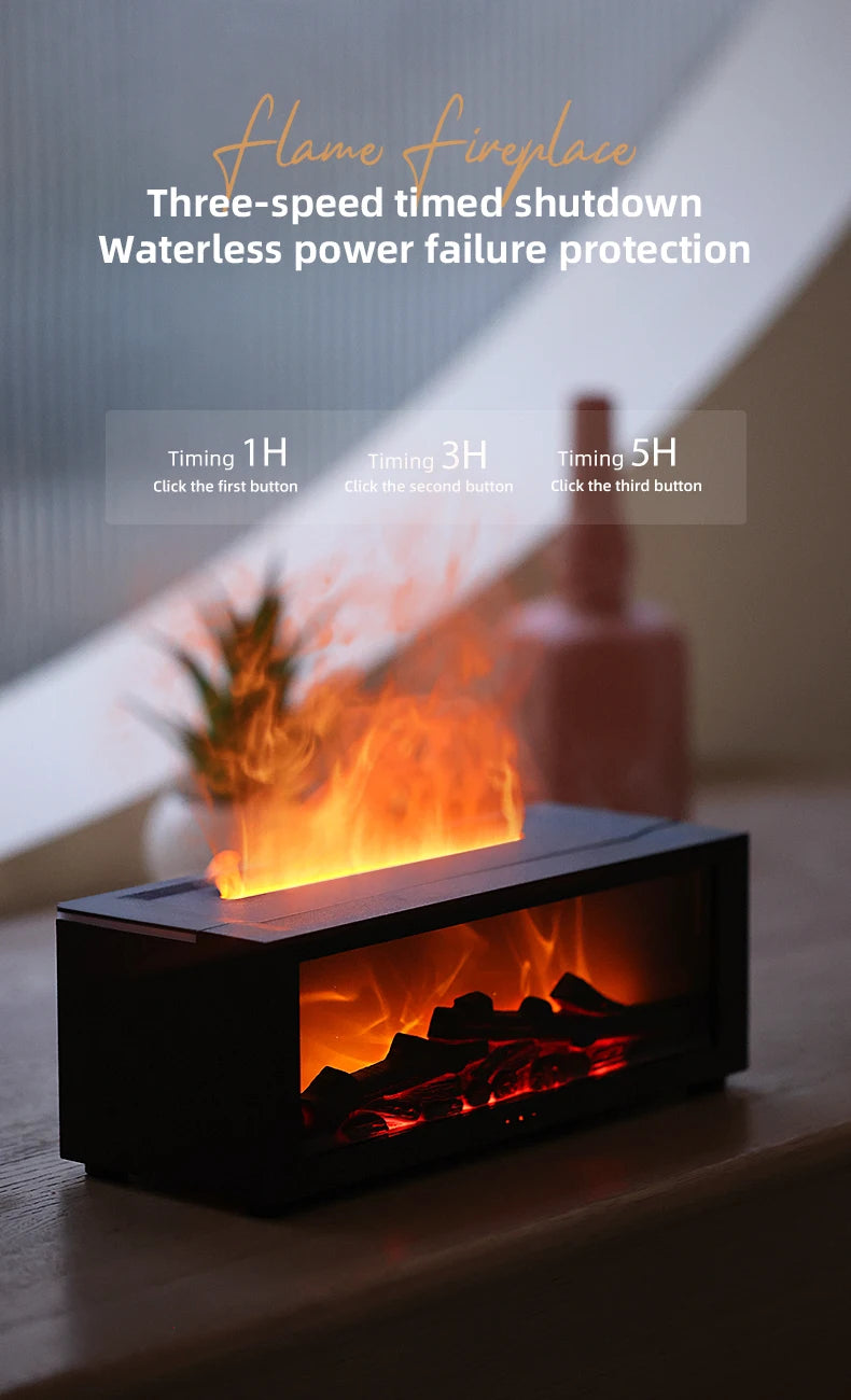Creative Fireplace Aroma Diffuser Essential Oil Air Humidifier Difusor Remote Control Desktop Decoration for Home Holiday Gift