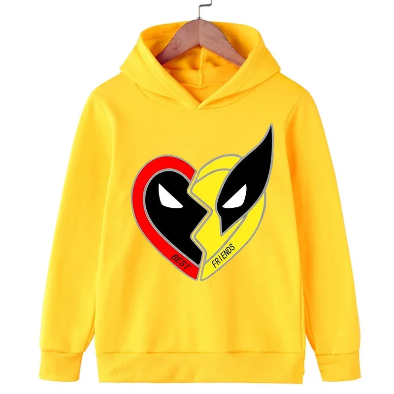 Deadpool & Wolverine New Children Hoodies Girl Boy Kids Fashion Pullover Autumn Winter Clothing Cartoons Casual Clothes Kid Tops