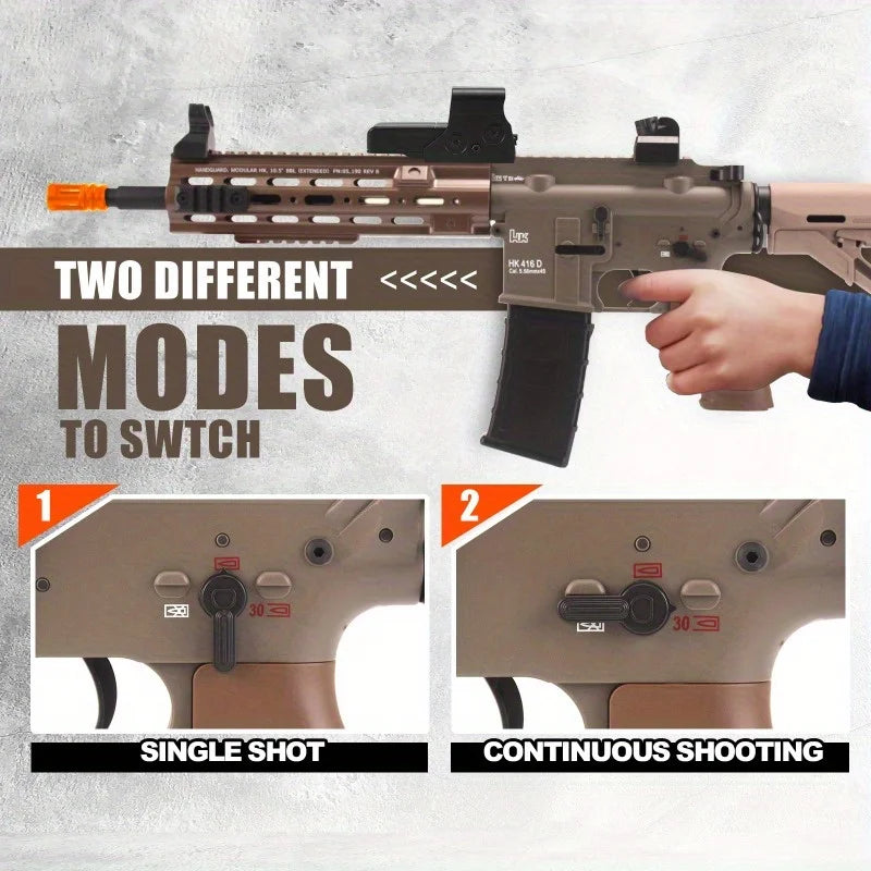 M416 Electric Gel Toy Splat-Blaster with Manual & Fully Automatic Dual Modes and 15-20m Shooting Range