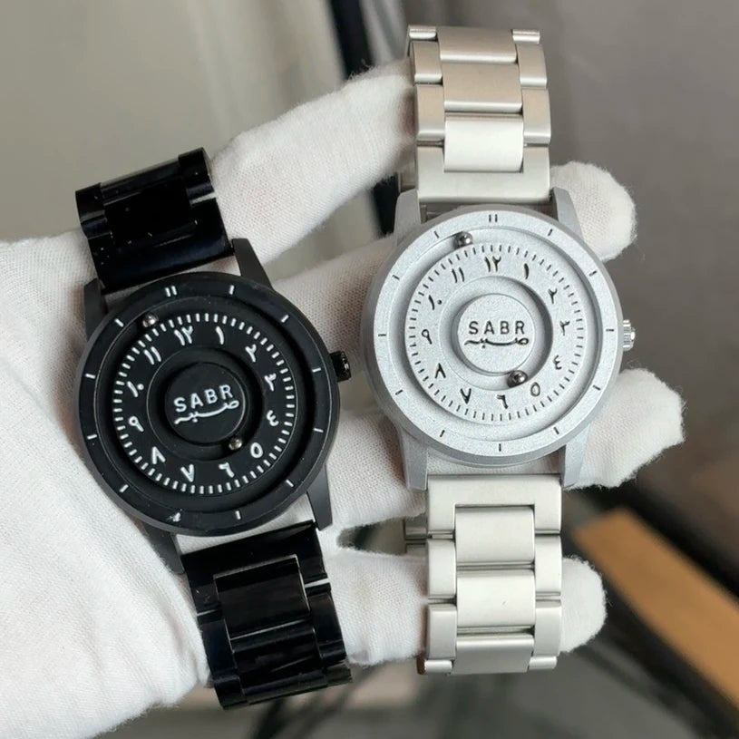 sabr Arabic Numerals Alloy Quartz Watches Men's Magnetic Bead Watches Top Luxury Mirrorless Quartz Watches