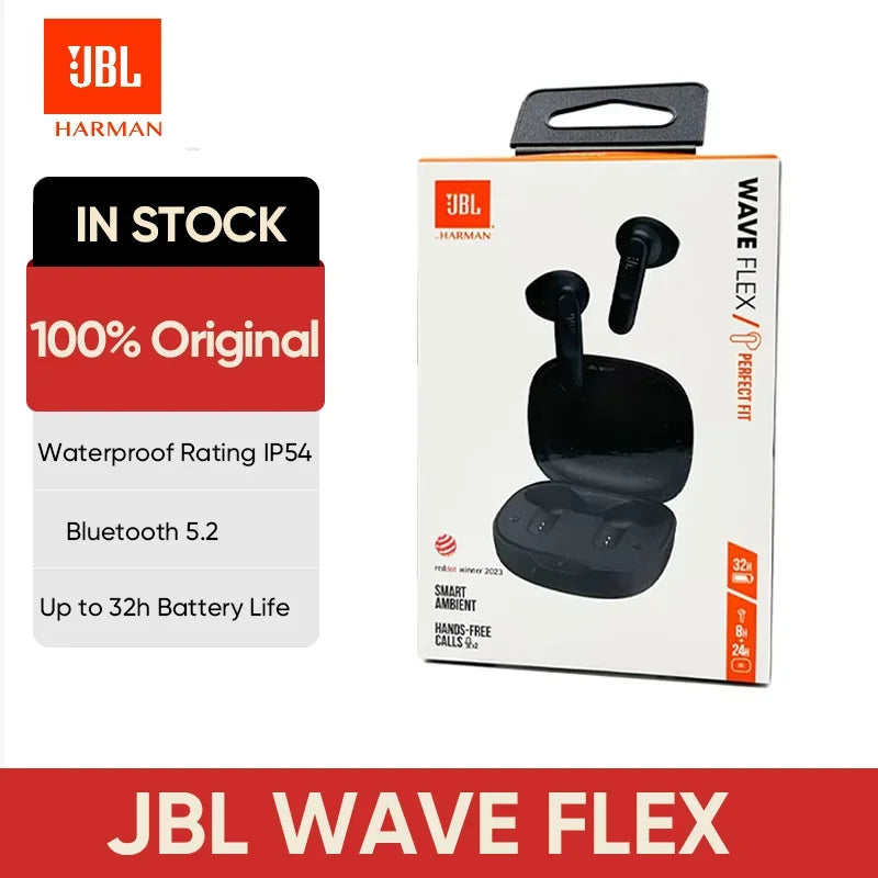 JBL WAVE FLEX Wireless Bluetooth In-Ear Headphones Noise Canceling Sports Waterproof Subwoofer Headphones