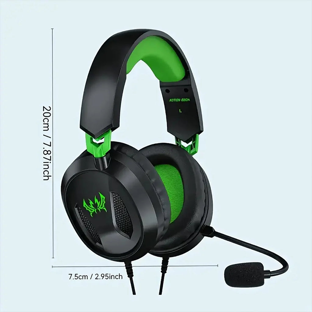 G3100 Stereo Gaming Headphones Wired Deep Bass Computer Game Earphone with Omni-directional Microphone for PS5 PS4 Laptop Tablet