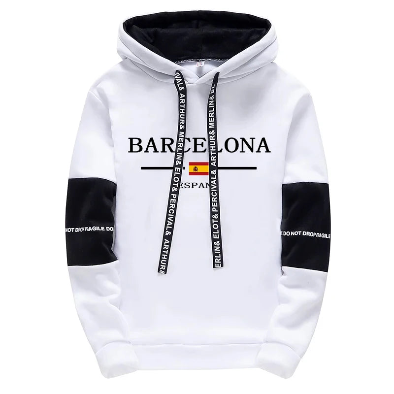 2025 Barcelona Hoodies Sweatpants High Quality Male All Season Daily Casual Sports Hooded Sweatshirts Jogger Pants Men's Clothes