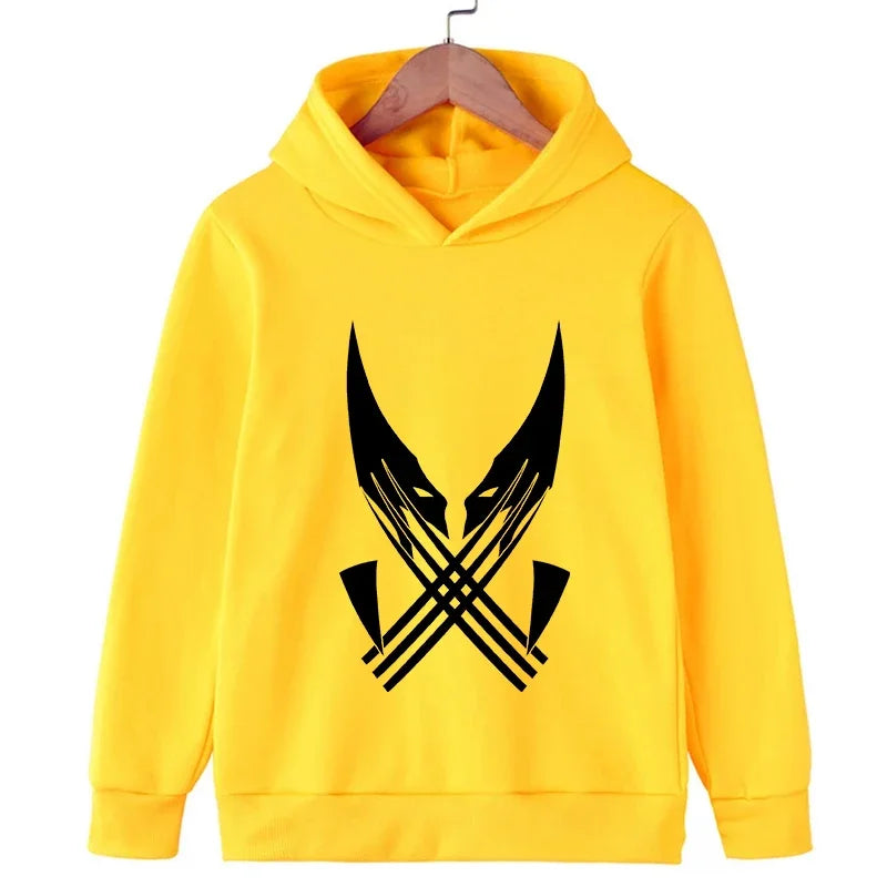 Deadpool & Wolverine New Children Hoodies Girl Boy Kids Fashion Pullover Autumn Winter Clothing Cartoons Casual Clothes Kid Tops