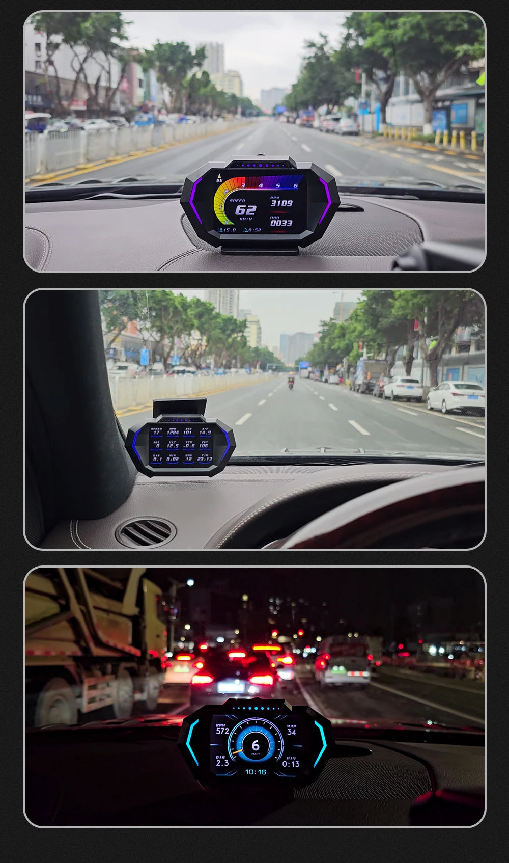 P24 OBD2+GPS HUD Car Head Up Display Multi-function Intelligent Car System Speed Meter Digital Screen Inclinometro 4x4 Off Road