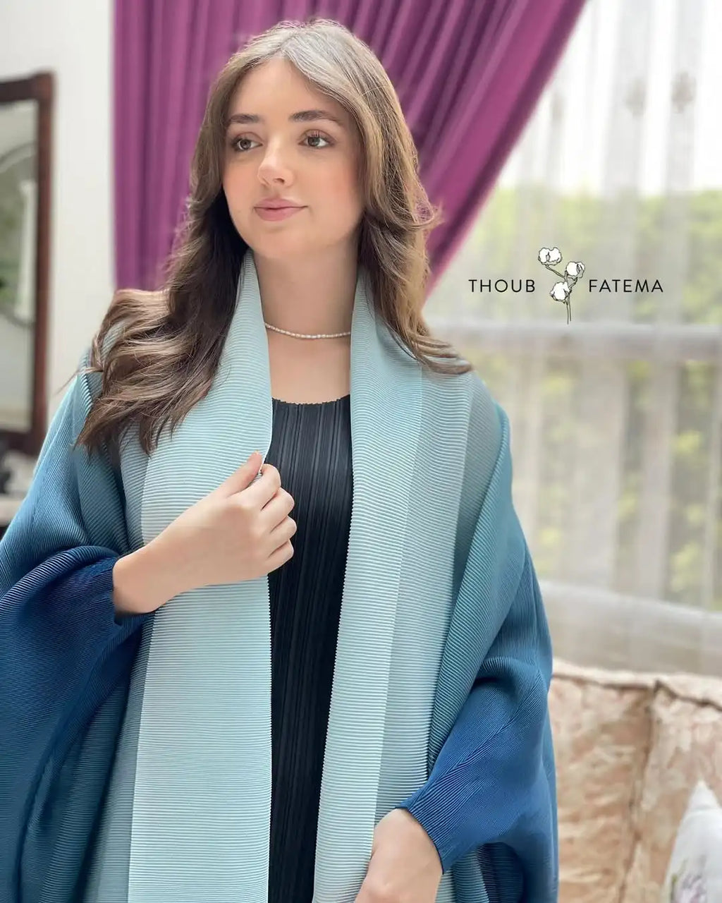 Dubai Prom Pleated Thin Long Coat For Women Elegant Casual Luxury Evening Party Pleated Chiffon Robe Plus Size Female Fashion