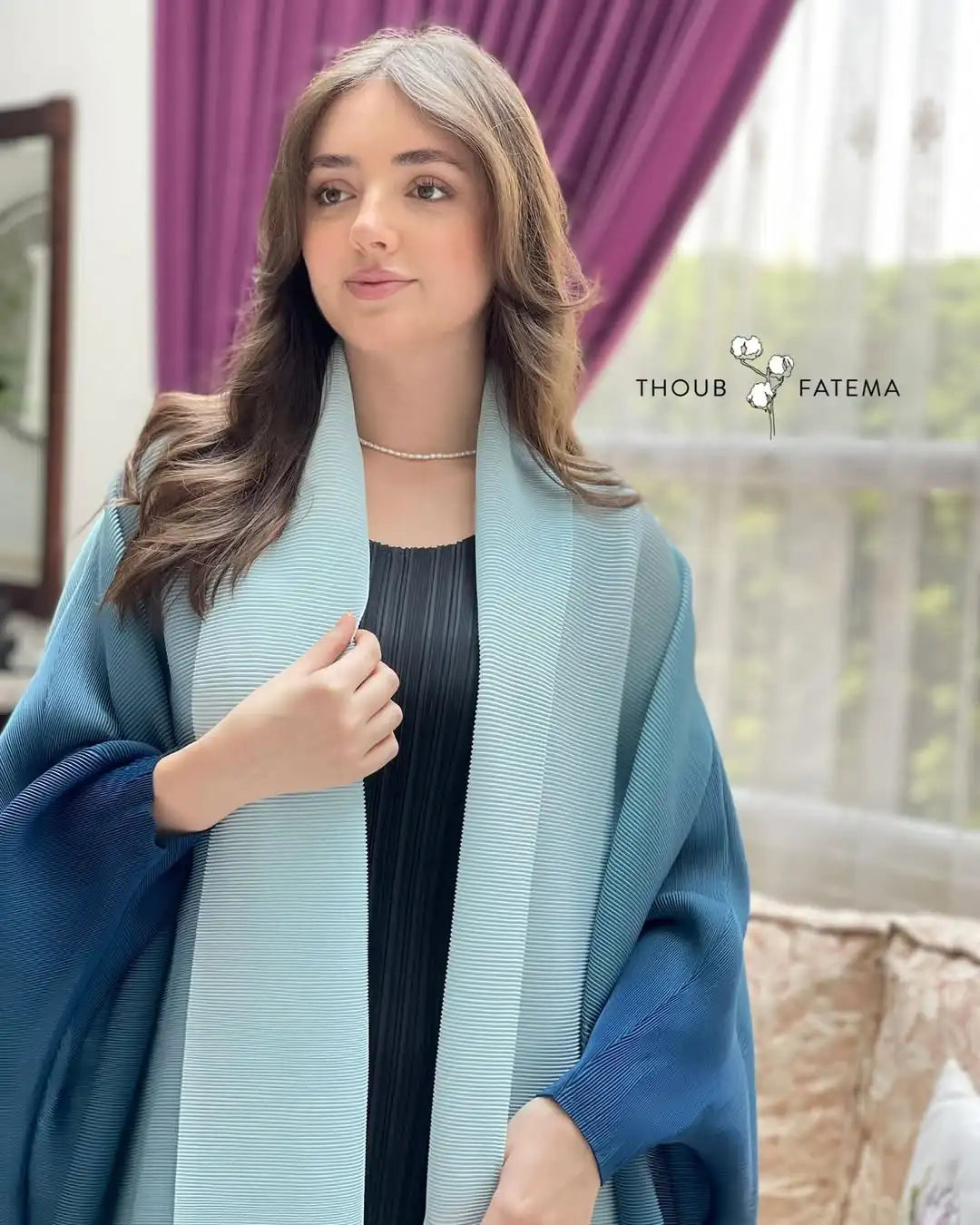 Dubai Prom Pleated Thin Long Coat For Women Elegant Casual Luxury Evening Party Pleated Chiffon Robe Plus Size Female Fashion