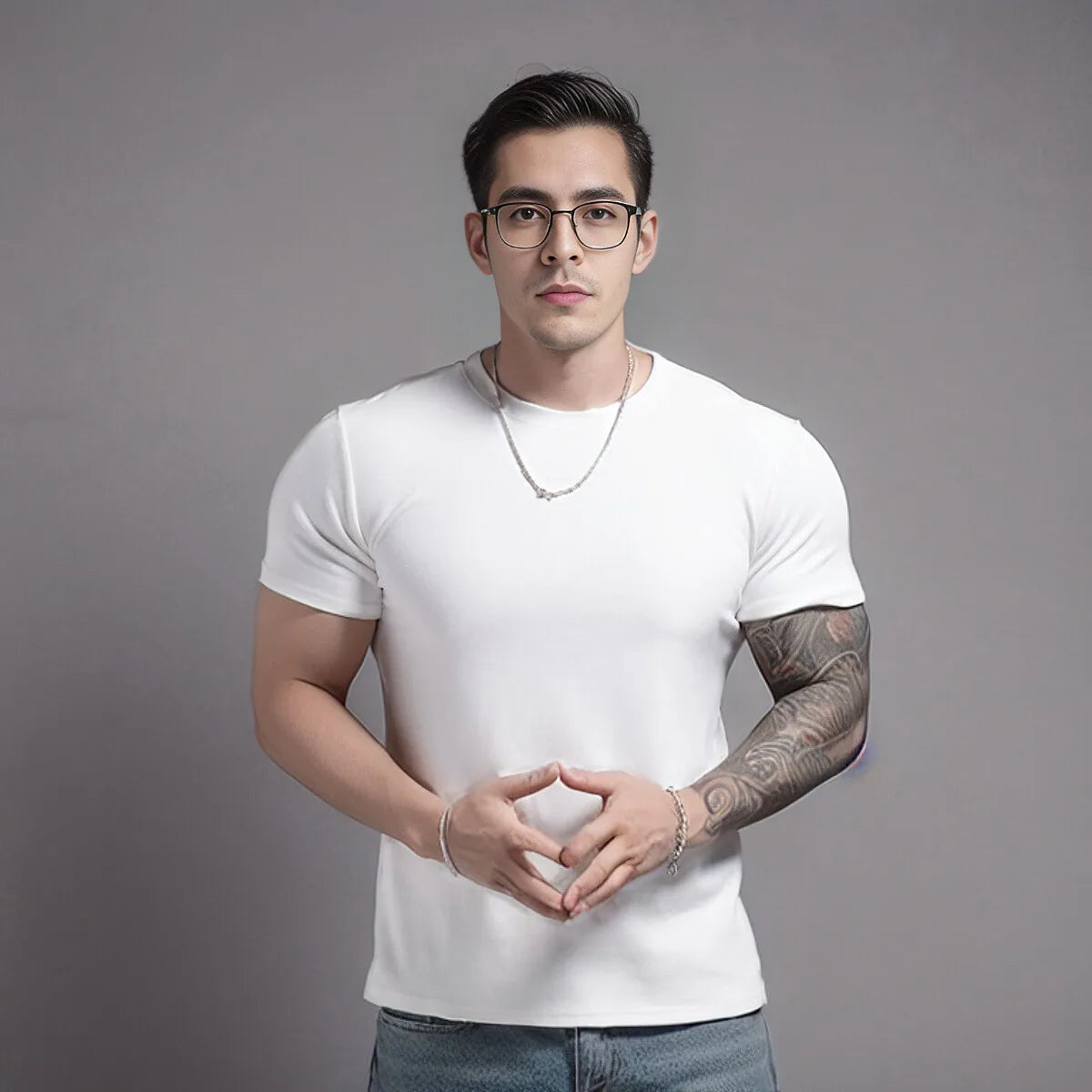 Gym Men's Summer Sports Quick Dry Fitness Short Sleeve T-shirt Outdoor Slim Casual Tee Tops Muscle Tights Bodybuilding Clothing