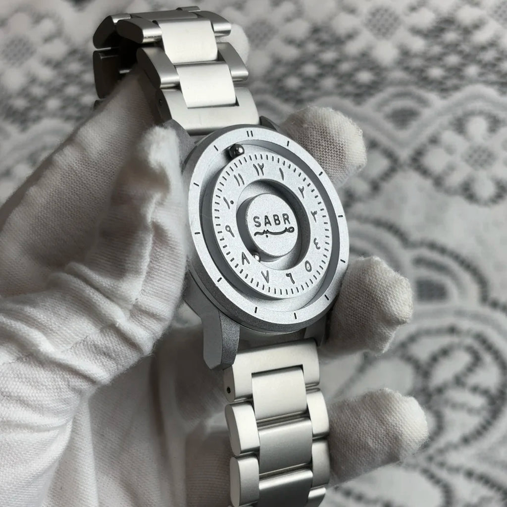sabr Arabic Numerals Alloy Quartz Watches Men's Magnetic Bead Watches Top Luxury Mirrorless Quartz Watches