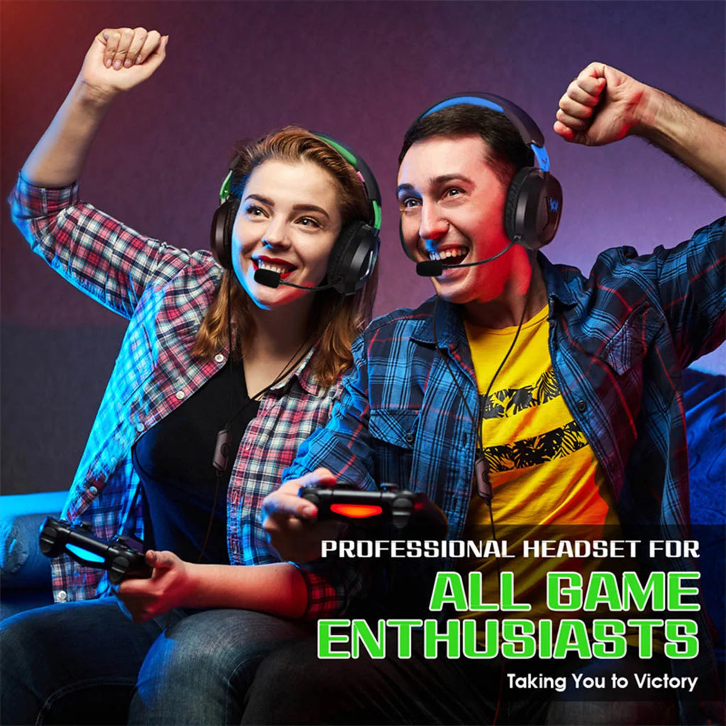 G3100 Stereo Gaming Headphones Wired Deep Bass Computer Game Earphone with Omni-directional Microphone for PS5 PS4 Laptop Tablet