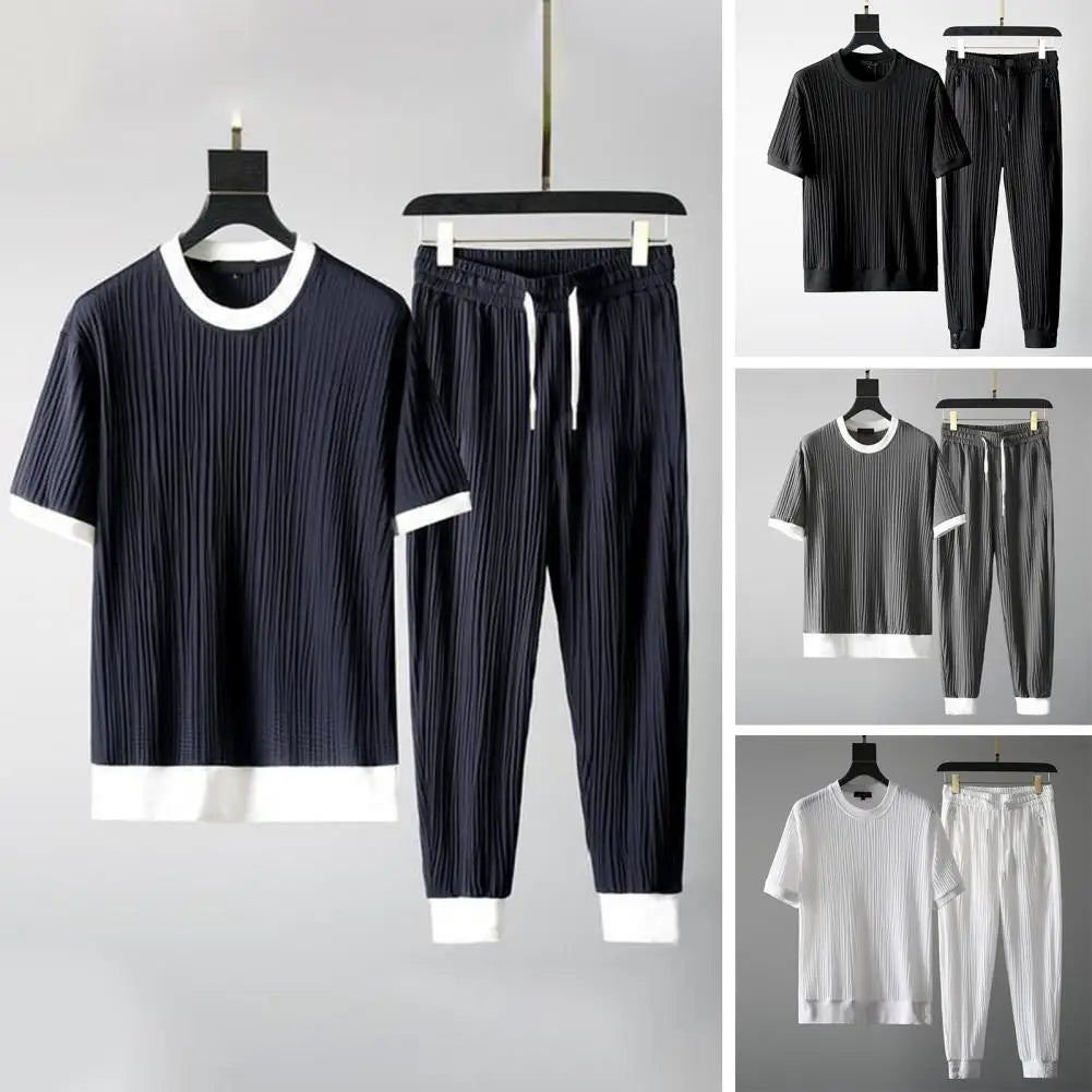 1 Set Stylish Men Outfit Thin Beach Outfit Pocket Washable Pleats Male Outfit  Stretchy