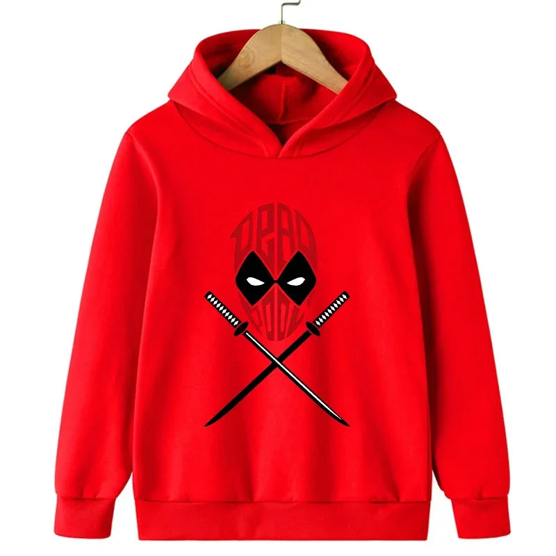 Deadpool & Wolverine New Children Hoodies Girl Boy Kids Fashion Pullover Autumn Winter Clothing Cartoons Casual Clothes Kid Tops