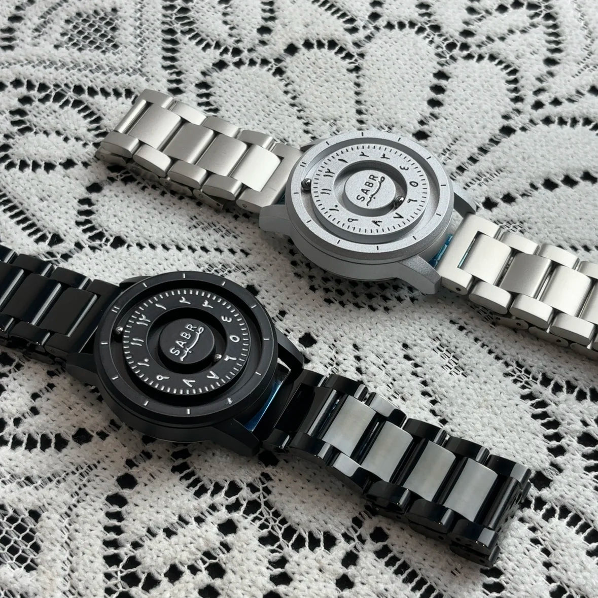 sabr Arabic Numerals Alloy Quartz Watches Men's Magnetic Bead Watches Top Luxury Mirrorless Quartz Watches