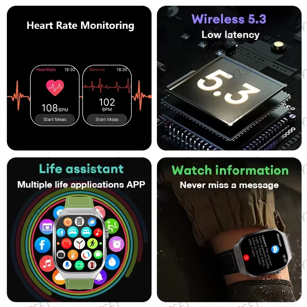 LAXASFIT 2.01 Inch Curved Screen Men's Smart Watch Bluetooth 5.3 HD Call Multiple Sports Modes Woman Watch Gift