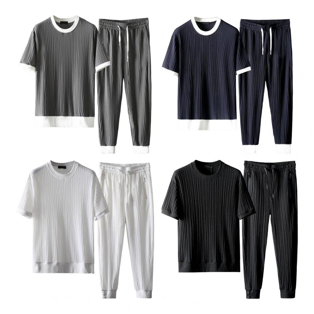 1 Set Stylish Men Outfit Thin Beach Outfit Pocket Washable Pleats Male Outfit  Stretchy