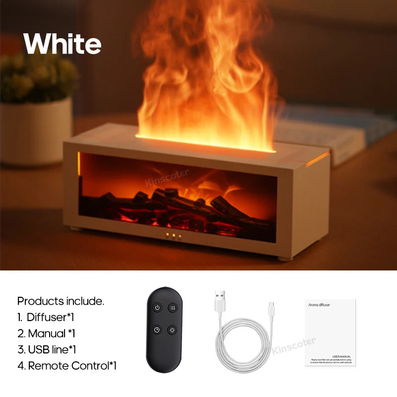 Creative Fireplace Aroma Diffuser Essential Oil Air Humidifier Difusor Remote Control Desktop Decoration for Home Holiday Gift