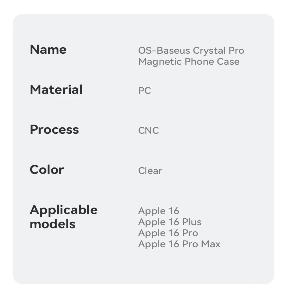 Baseus Magnetic Case for iPhone 16 15 14 Pro Max for MagSafe Wireless Charging PC Case for iPhone 13 12 11 Pro Max Funda Case