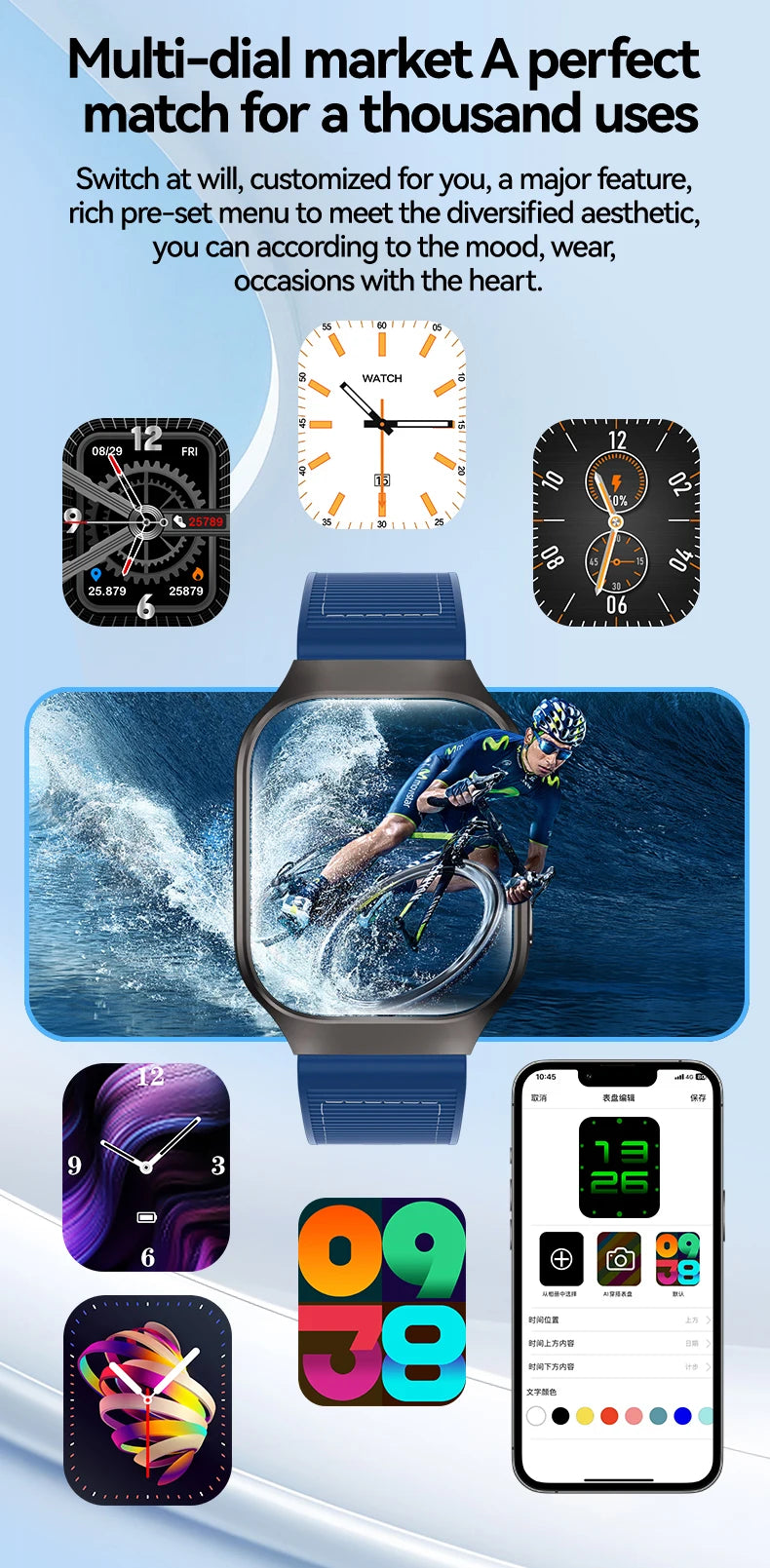 LAXASFIT 2.01 Inch Curved Screen Men's Smart Watch Bluetooth 5.3 HD Call Multiple Sports Modes Woman Watch Gift