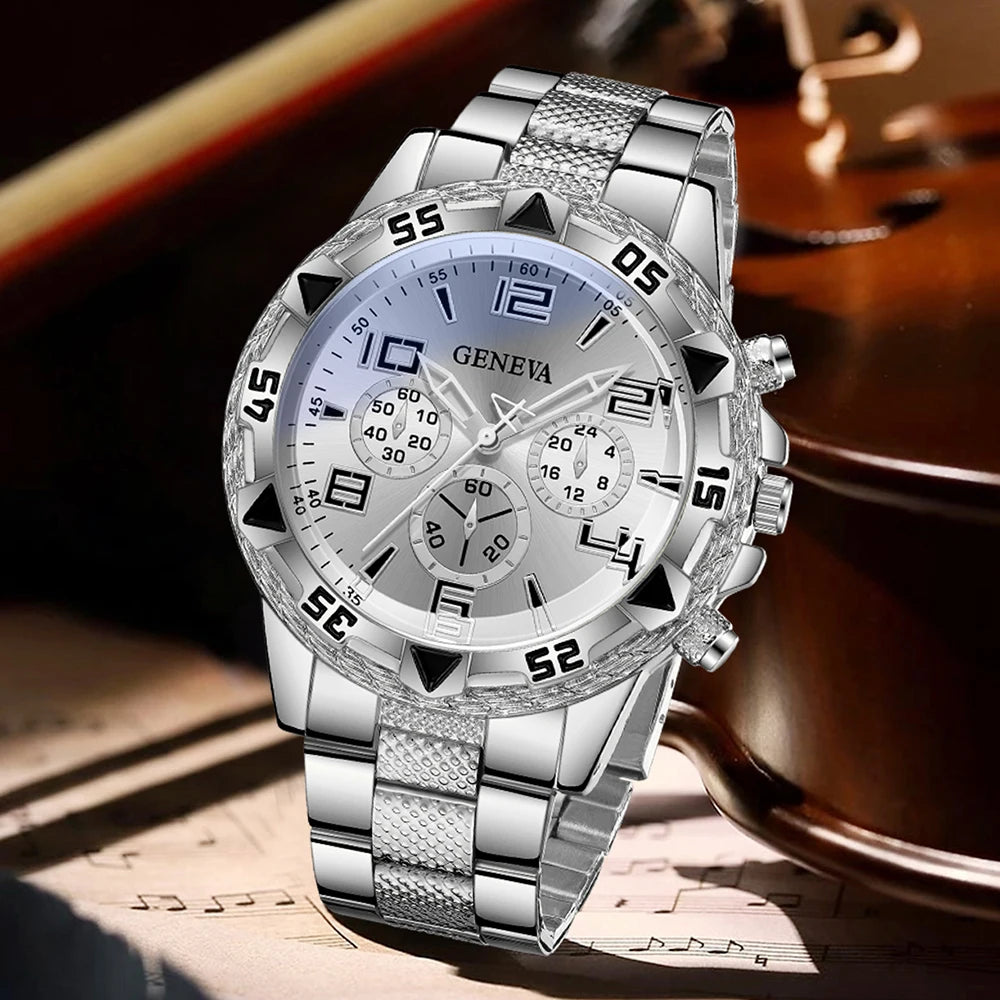1PCS Luxury Men's Watch Business Trend Fashion Quartz Watch Suitable for Daily Clothing Matching Perfect Gift for Friends or Dad