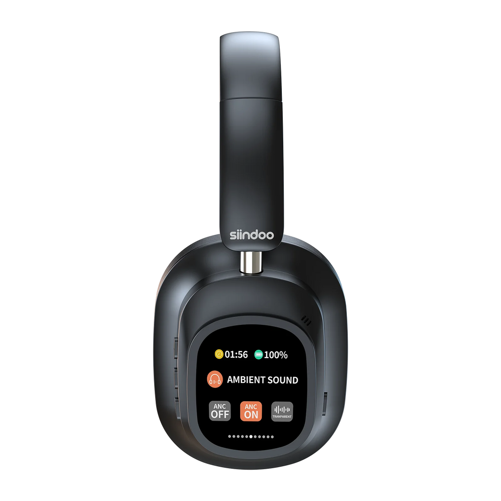 Siindoo JH-ANC930Plus Hybrid Wireless Headphone, Active Noise Cancelling Headphones With Multi Magnetic Touch Control LED Screen