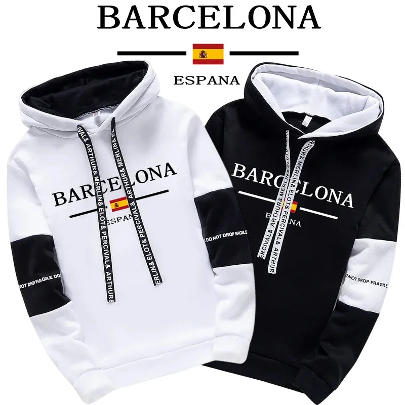 2025 Barcelona Hoodies Sweatpants High Quality Male All Season Daily Casual Sports Hooded Sweatshirts Jogger Pants Men's Clothes