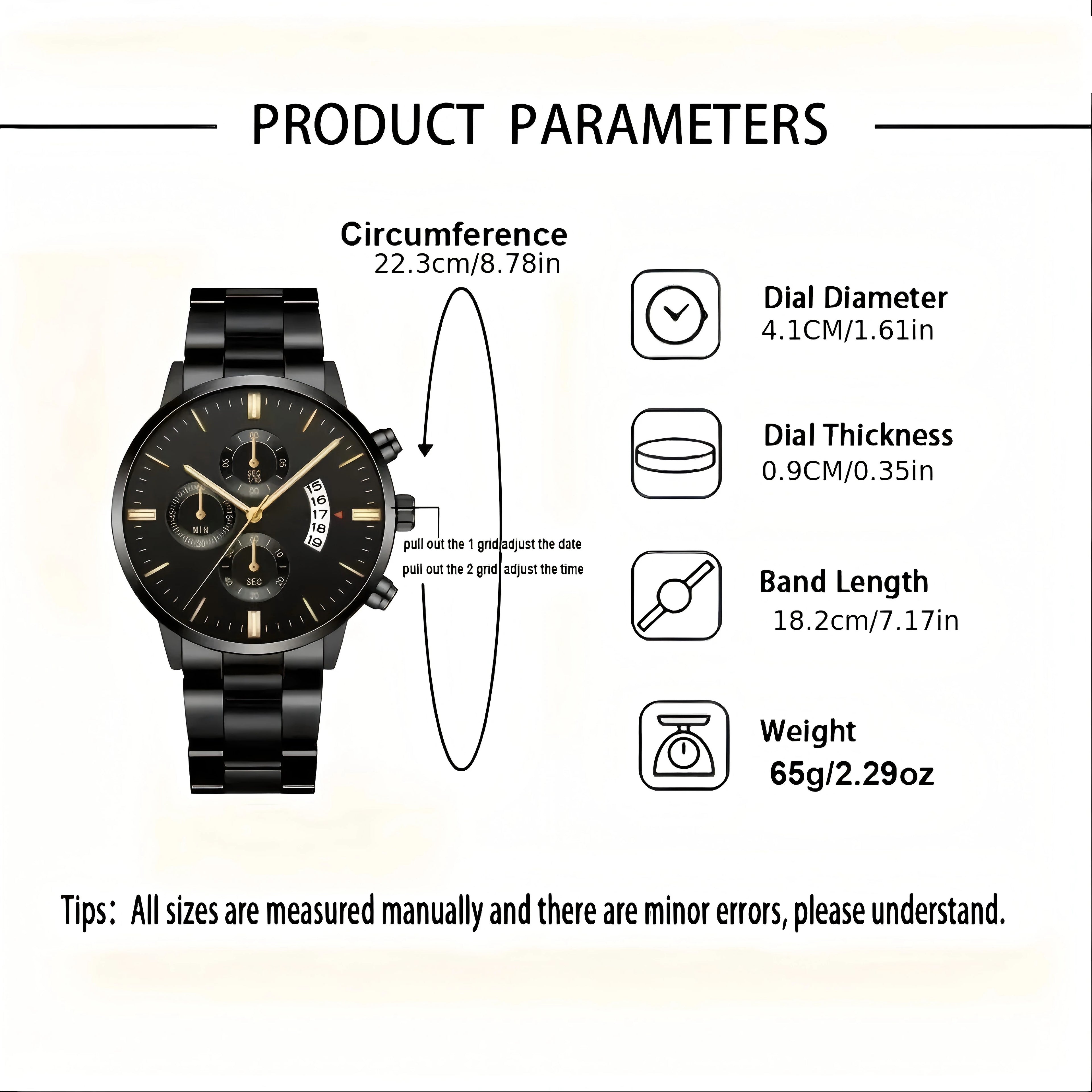 2025 Men's Casual Sports Watch Calendar Model Suitable for Casual Dress Metal Strap Trendy Quartz Watch Men's Gift